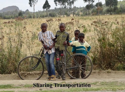A bicycle used to carry supplies on the dirt roads of Gitare