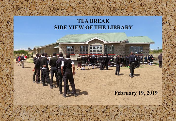 Outside the school library